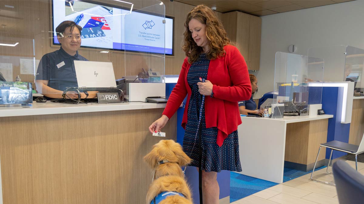 Image of lady with service dog