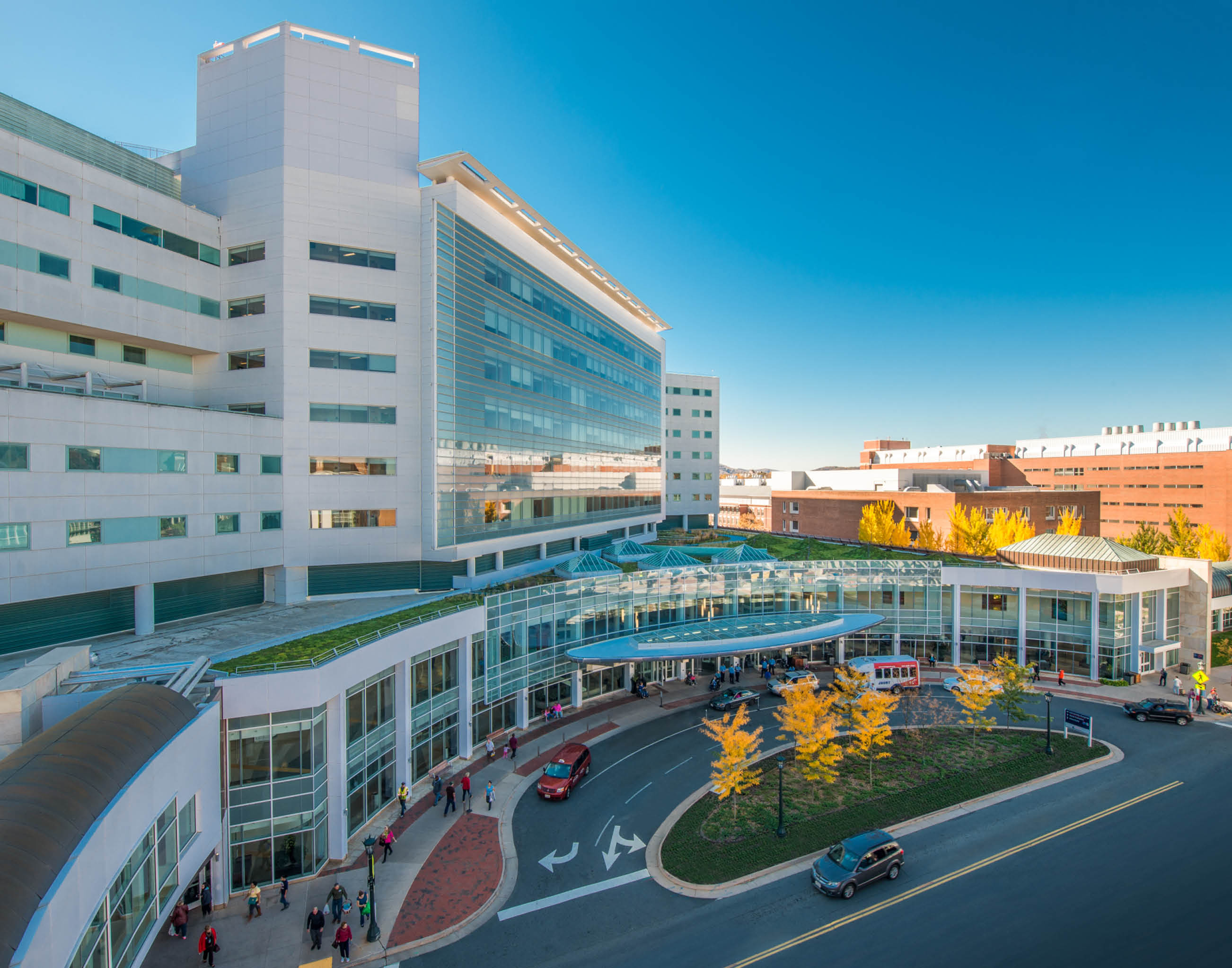 University Medical Center exterior with background of blue skies