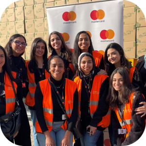 Mastercard employees at Cairo food bank